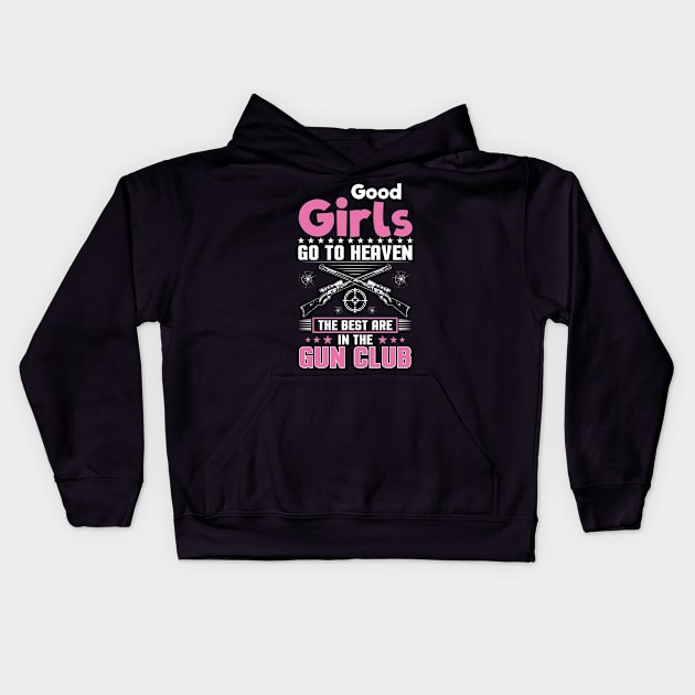 Gun Club Shooting Sports Range Shooter Gift Kids Hoodie by Krautshirts